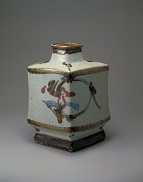 Kawai Kanjiro, Flat Vase of Grass and Flower Design