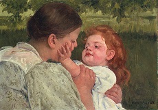 Mary Cassatt, Maternal Caress c. 1896, Philadelphia Museum of Art