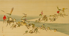 Kouno Bairei, The Battle between two groups of frogs, in the spring and the autumn, c. 1894,  The National Museum of Modern Art, Kyoto