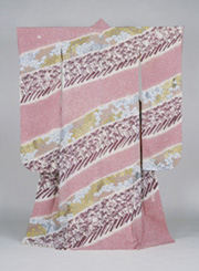 MORIGUCHI Kako, Long-sleeved kimono, Yuzen dyeing, Plum Orchard, 1964