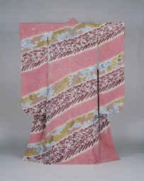 MORIGUCHI Kako, Kimono Furisode (long sleeves) type, Plum Orchard, 1964