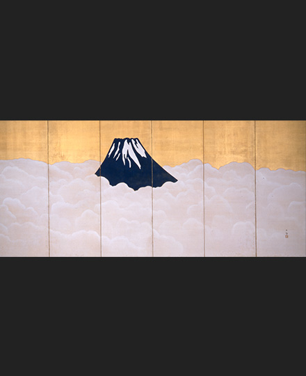 Yokoyama Taikan, Mt. Fuji Dyed Ultramarine (Right Screen), c.1917, Shizuoka Prefectural Museum of Art