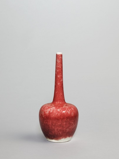 KAWAI Kanjiro, Long-necked Bottle, Copper Red Glaze, c. 1921