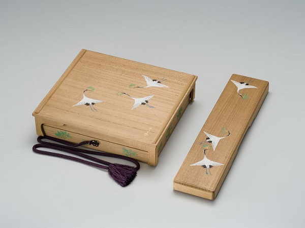 KAMISAKA Sekka, Paulownia Wood Box for Shikishi and Strip, Kazan-in Style, c. 1920-26