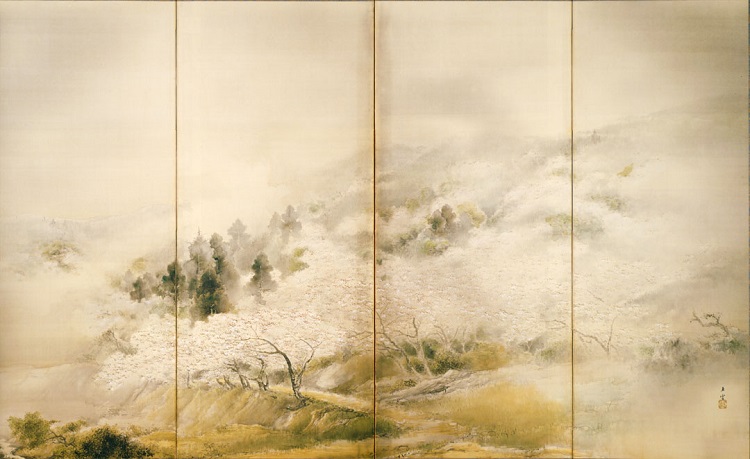 NISHIMURA Goun, Cherry Blossoms in Yoshino, mid-Meiji era