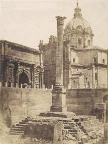 ジャコモ・カネヴァ《フォロ・ロマーノ、フォカスの記念柱》1852–53年頃