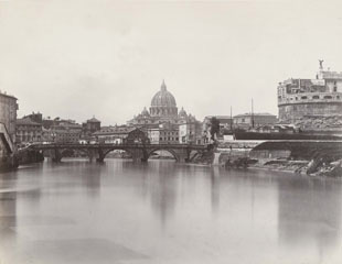 Charles Soulier (c. 1865–68) <em>The Tevere River. View of Saint Angel Bridge</em>