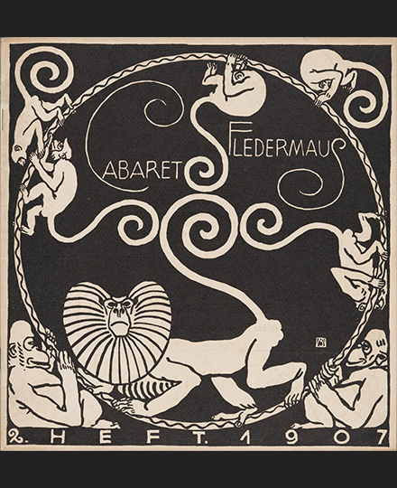表紙：モーリツ・ユンク、装丁：カール・オットー・チェシュカ《『キャバレー〈フレーダーマウス〉上演本』第2号》1907年　京都国立近代美術館
