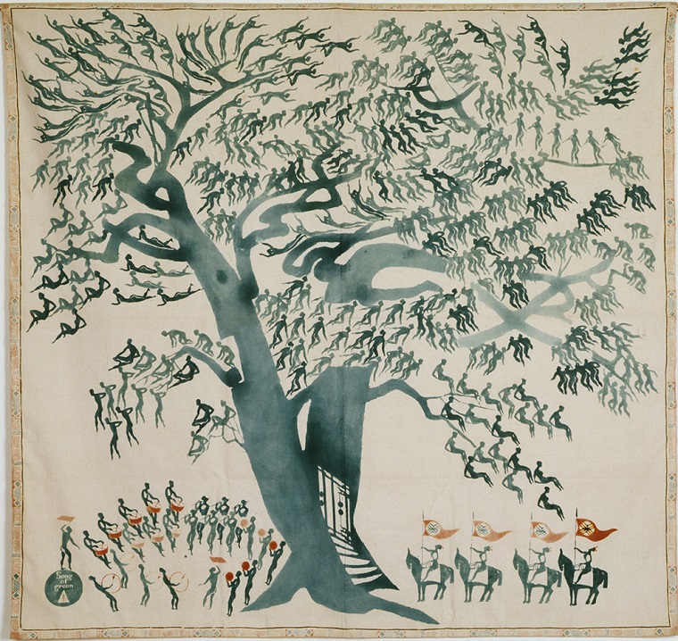 稲垣稔次郎《型絵染壁掛「ソング・オブ・グリーン」》1956年